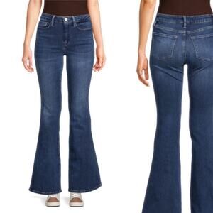 Frame Women's Le One Flare Jeans Blue High Waist Stretch Urban Wear Keller 2 NWT